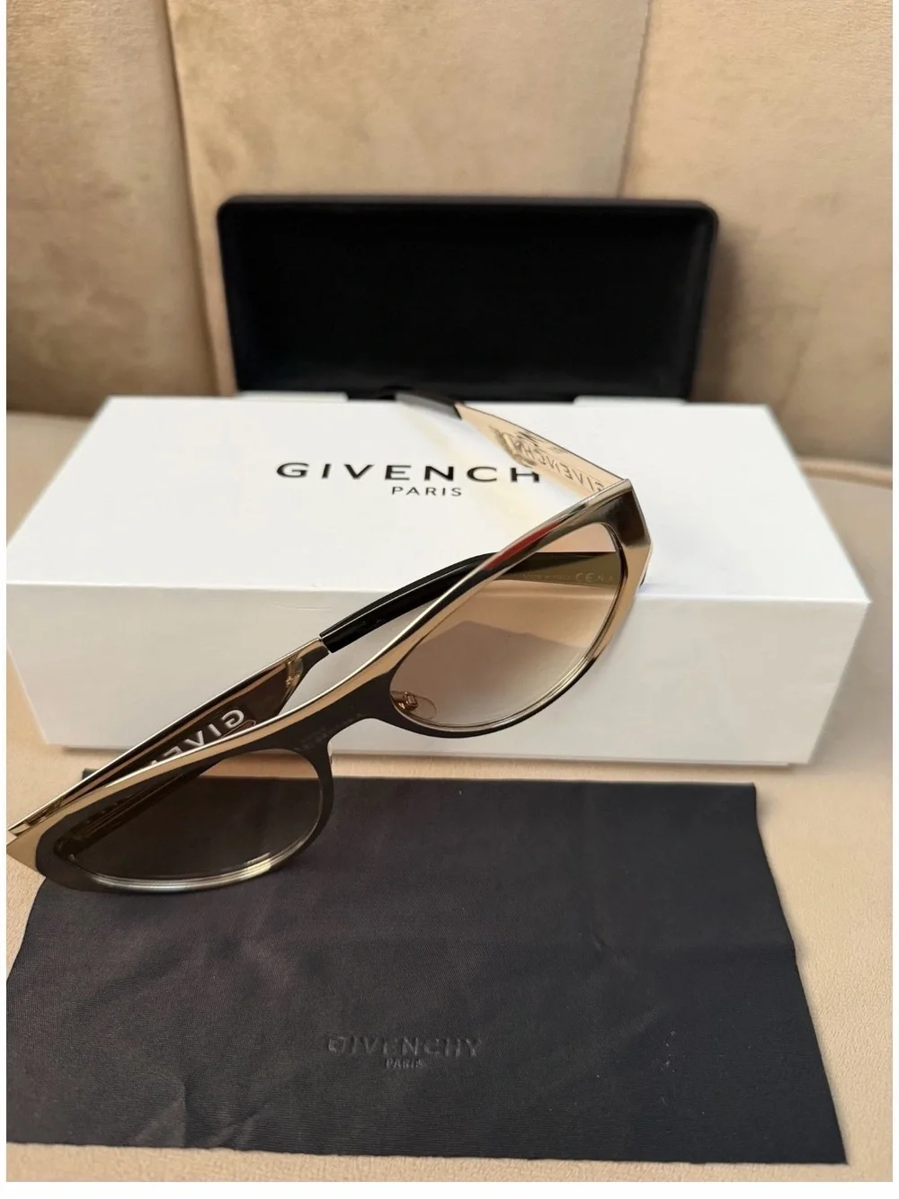 Givenchy Women's Brown Gradient Cat-Eye Sunglasses with Gold Accents